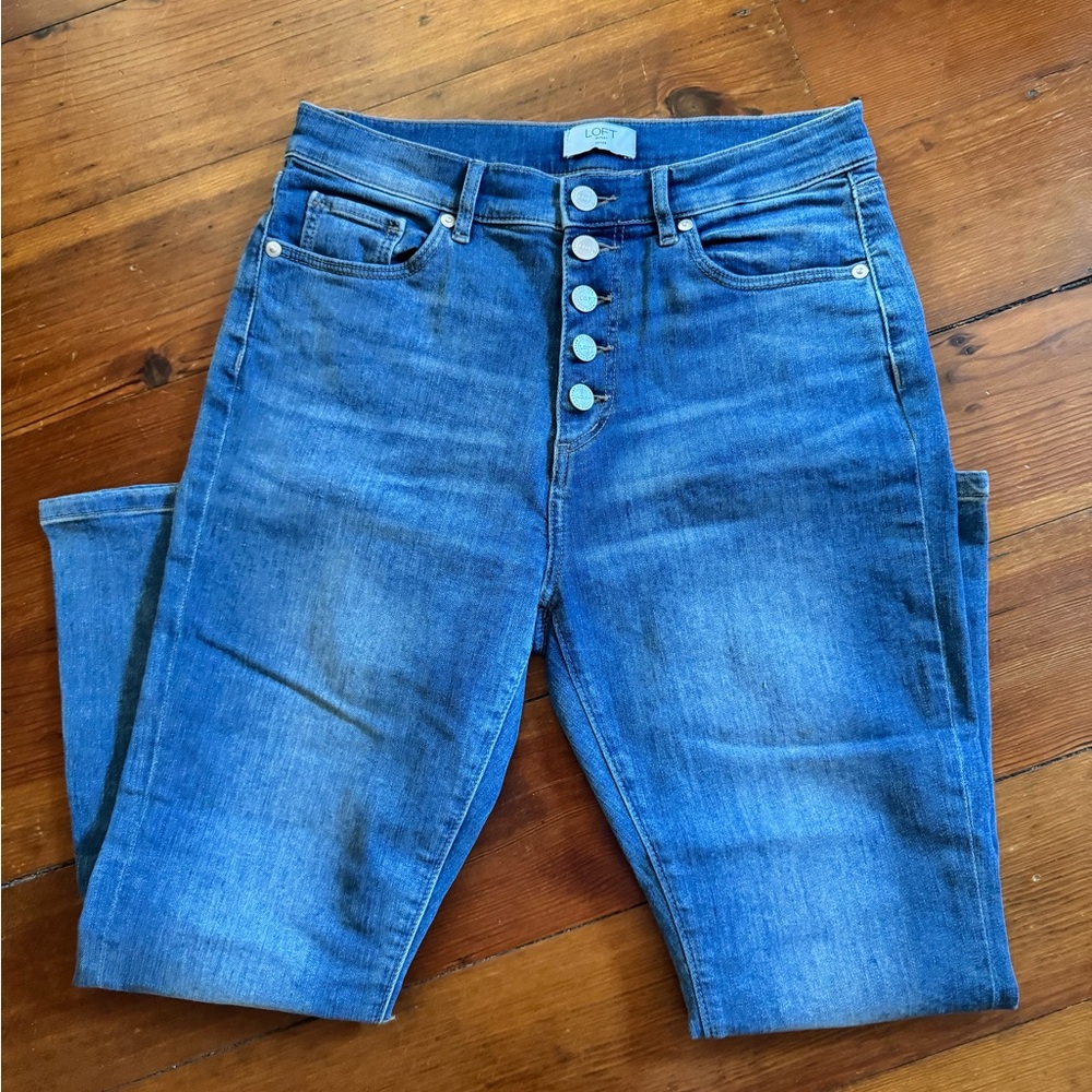Loft High Rise Flare crop jeans